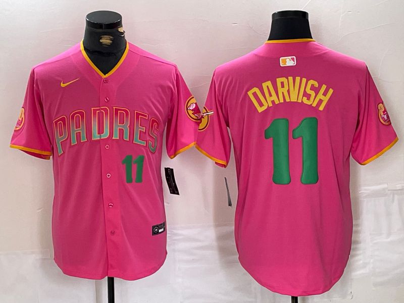 Men San Diego Padres #11 Darvish Pink Jointly 2024 Nike MLB Jersey style 4->san diego padres->MLB Jersey